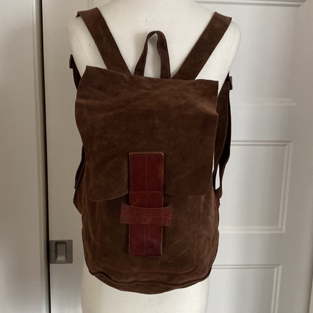 Brown suede and leather Sundance backpack